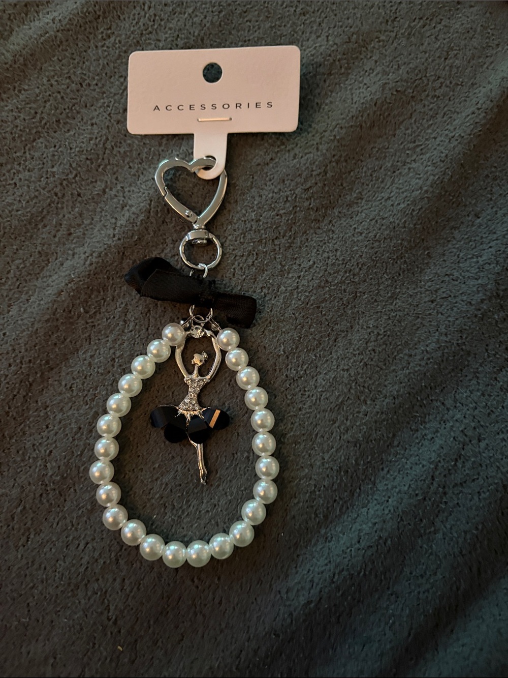 Ballerina key chain with pearl accents